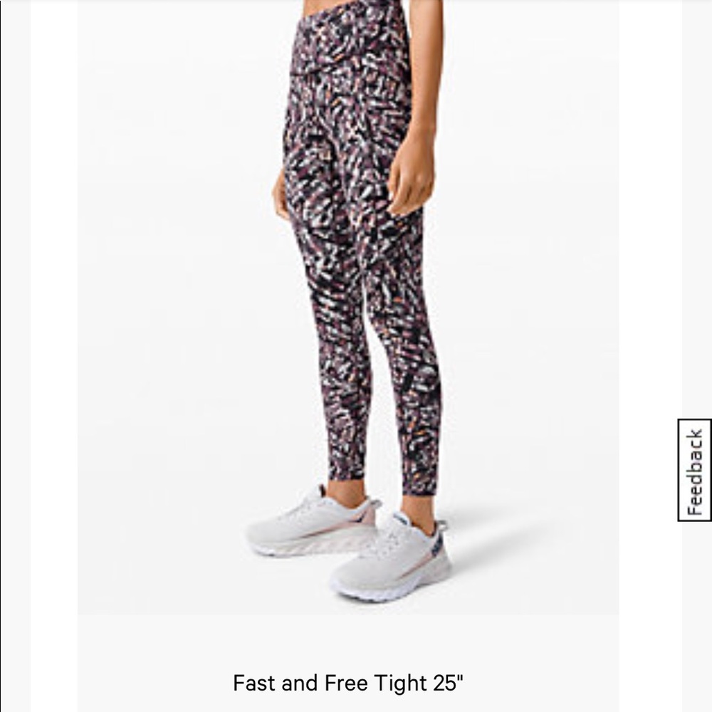 Lululemon Fast and Free 25” Like new-wore once!